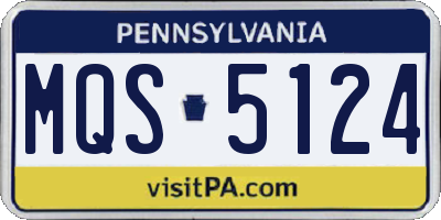 PA license plate MQS5124
