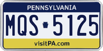 PA license plate MQS5125