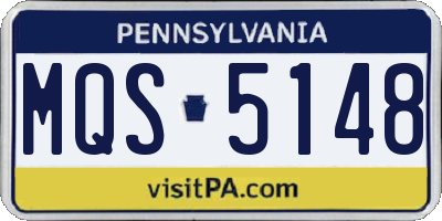 PA license plate MQS5148