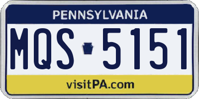 PA license plate MQS5151