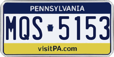 PA license plate MQS5153