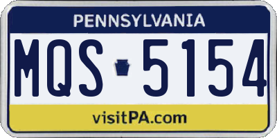 PA license plate MQS5154