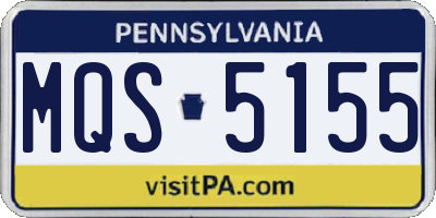 PA license plate MQS5155