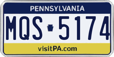 PA license plate MQS5174