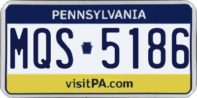 PA license plate MQS5186