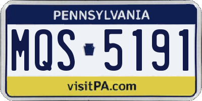 PA license plate MQS5191