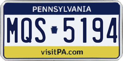 PA license plate MQS5194