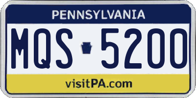 PA license plate MQS5200
