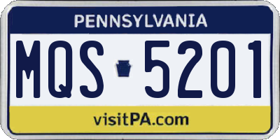 PA license plate MQS5201