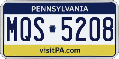 PA license plate MQS5208