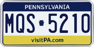 PA license plate MQS5210