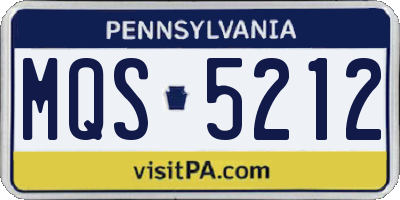 PA license plate MQS5212