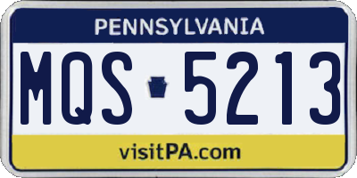 PA license plate MQS5213