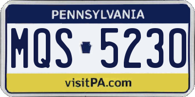 PA license plate MQS5230
