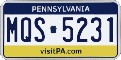 PA license plate MQS5231