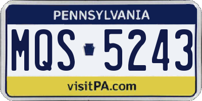 PA license plate MQS5243