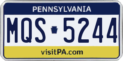 PA license plate MQS5244