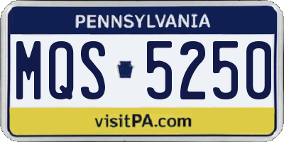 PA license plate MQS5250