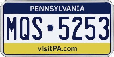 PA license plate MQS5253