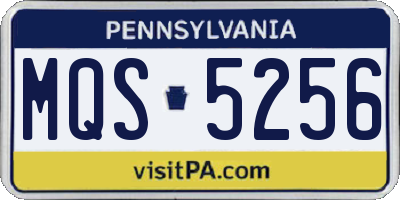 PA license plate MQS5256