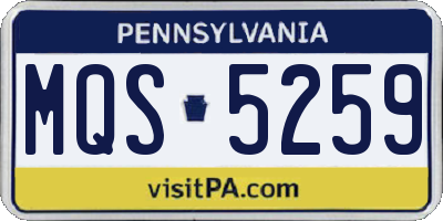 PA license plate MQS5259