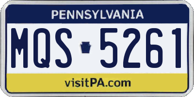 PA license plate MQS5261