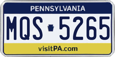 PA license plate MQS5265