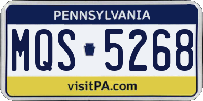 PA license plate MQS5268