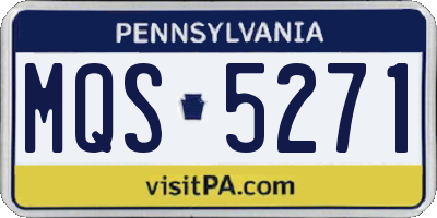 PA license plate MQS5271