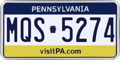 PA license plate MQS5274
