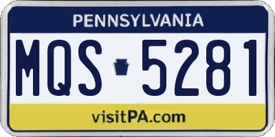 PA license plate MQS5281
