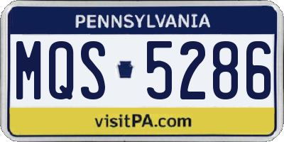 PA license plate MQS5286