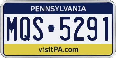 PA license plate MQS5291