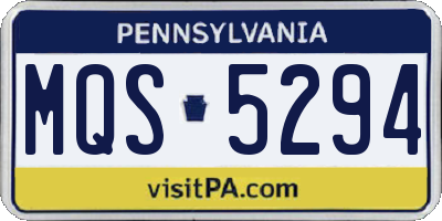 PA license plate MQS5294