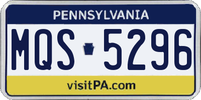 PA license plate MQS5296