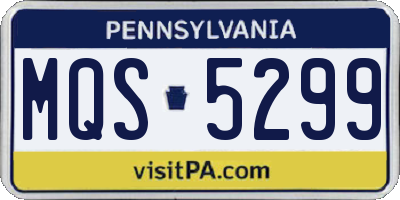 PA license plate MQS5299
