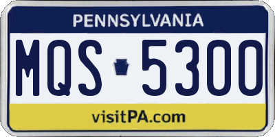 PA license plate MQS5300
