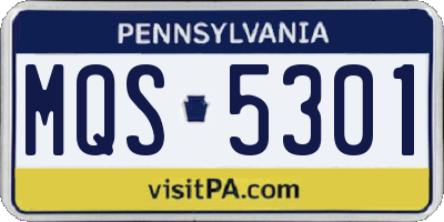 PA license plate MQS5301
