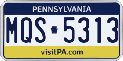 PA license plate MQS5313