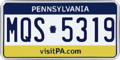 PA license plate MQS5319
