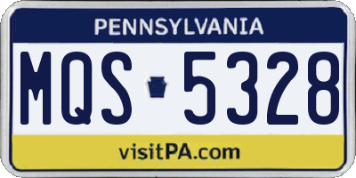 PA license plate MQS5328