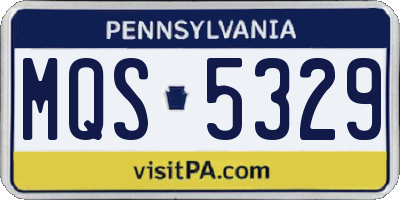 PA license plate MQS5329