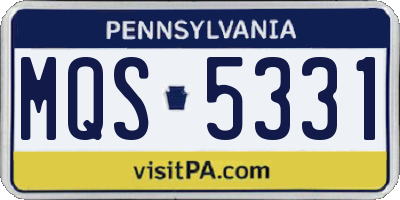 PA license plate MQS5331