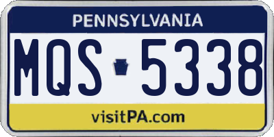 PA license plate MQS5338