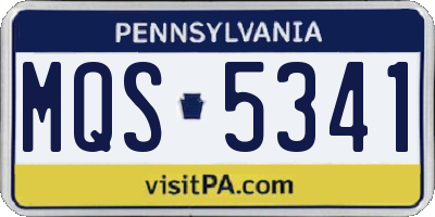 PA license plate MQS5341