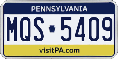 PA license plate MQS5409