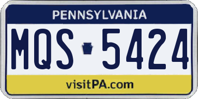 PA license plate MQS5424