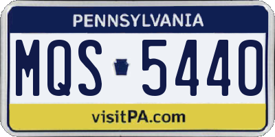 PA license plate MQS5440