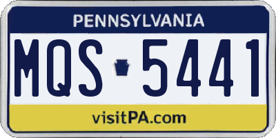 PA license plate MQS5441