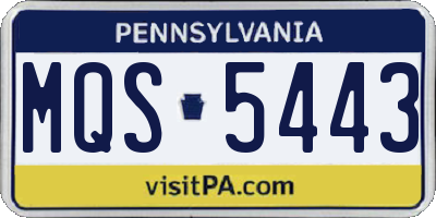 PA license plate MQS5443